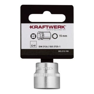 Kraftwerk BASIC LINE 1/2" Steckschlüsseleinsatz 15 mm mit Hänger