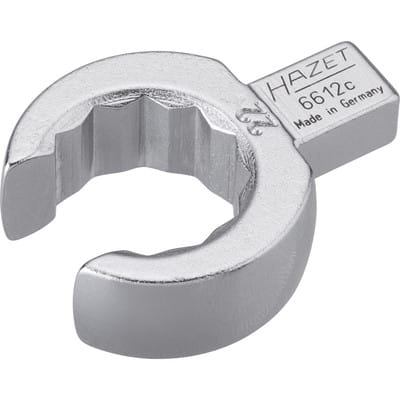 HAZET Einsteck-Ringschlüssel (offen) 6612C-22 Einsteck-Vierkant 9 x 12 mm Außen-Doppel-Sechskant Profil 22