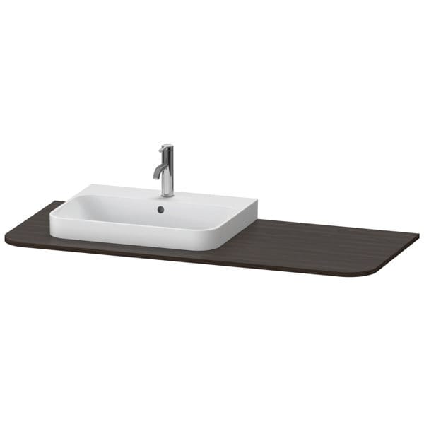 Duravit Waschtisch-Konsole Happy D.2 Plus 130x55cm, m 1 AS, Beck. li, Nussb geb.