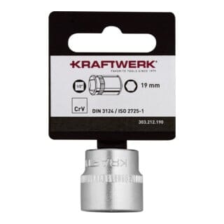 Kraftwerk BASIC LINE 1/2" Steckschlüsseleinsatz 19 mm mit Hänger