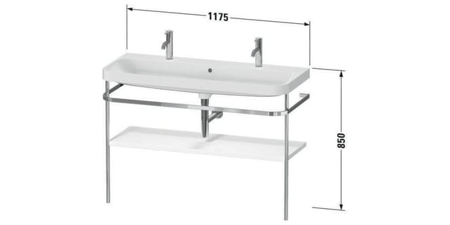 Duravit Möbelwaschtisch-Kombi Happy D.2 Plus 117,5x49cm, 1 HL, m Konso, No we s-matt