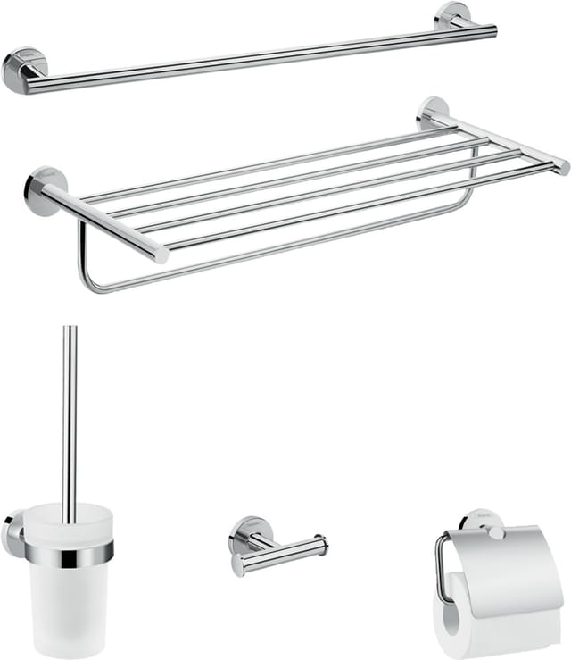 hansgrohe Bad-Accessoire-Set Logis Uni. 5-teilig, Messing, chrom