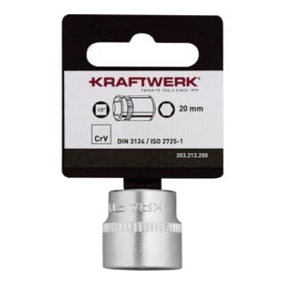 Kraftwerk BASIC LINE 1/2" Steckschlüsseleinsatz 20 mm mit Hänger