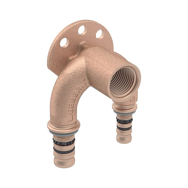Geberit Doppelanschlusswinkel Mepla d= 16mmxRp 1/2x20mm, 90Grad, Rotguss