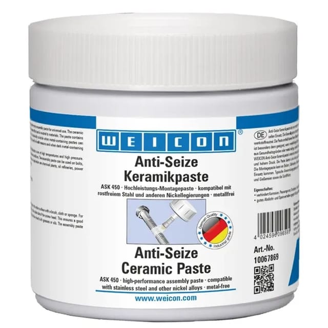 WEICON Anti-Seize Keramikpaste, metallfreie Schmier- und Trennmittelpaste, 450 g, weiß