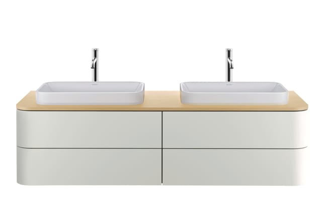 Duravit Waschtisch-Konsole Happy D.2 Plus 160x55cm, m 2 Ausschnitt., Medit. Eiche