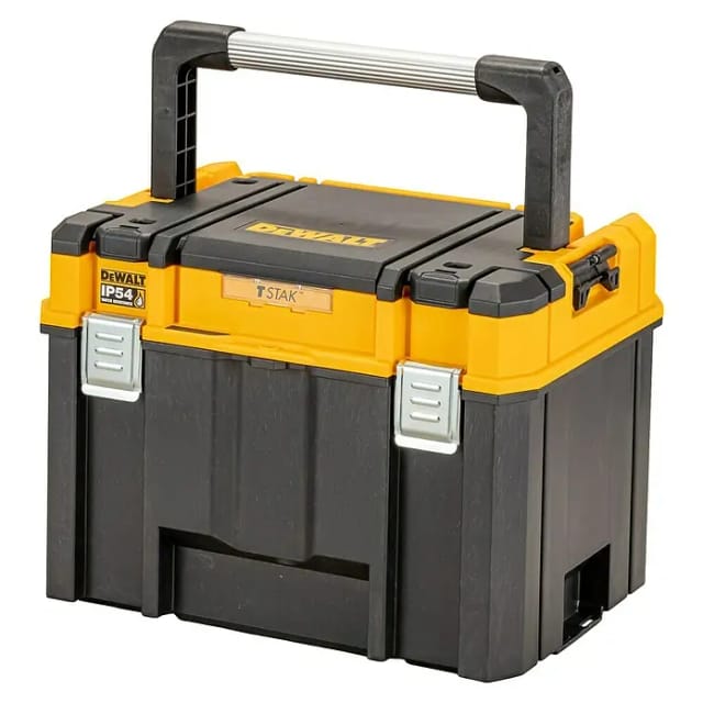 DEWALT TSTAK VII Tiefe Werkzeugbox mit IP54 Schutz für große Maschinen und Zubehör (44l Volumen)