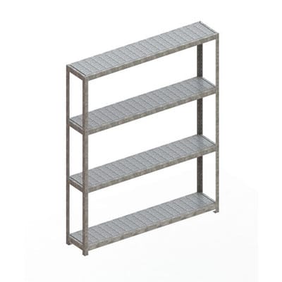 Meta Weitspannregal Speed Rack 2470 x 2000 x 400 mm verzinkt + 4 Fachebenen + Stahlpaneelen