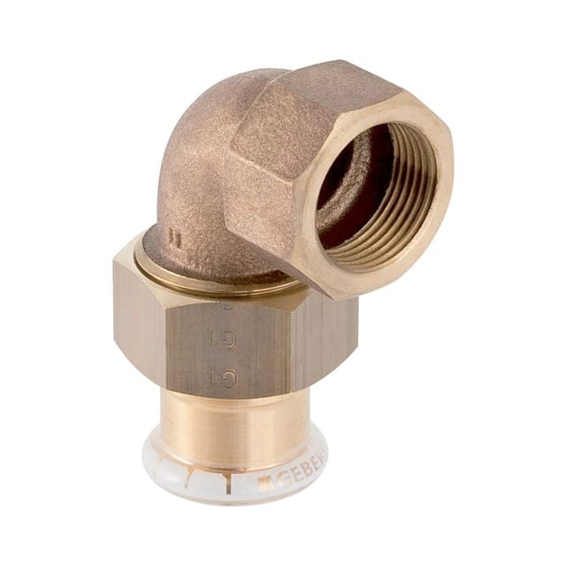Geberit Winkelverchraubung Mapress 15mmxRp 1/2, Cu, 90G, flachd., m IG, RG