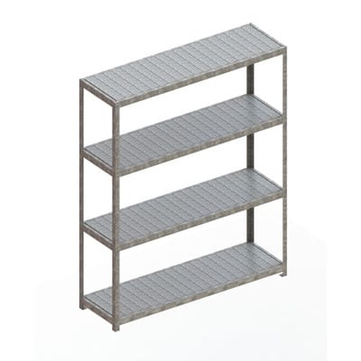 Meta Weitspannregal Speed Rack 2470 x 2000 x 600 mm verzinkt + 4 Fachebenen + Stahlpaneelen