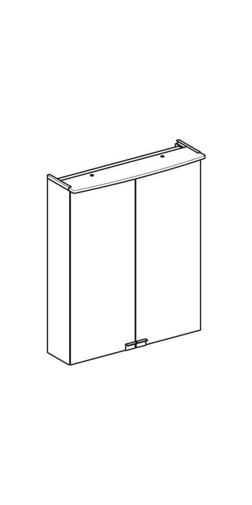 Geberit Spiegelschrank Option Basic 55x67,5x14cm, m Bel ob, 2 Tür., we.