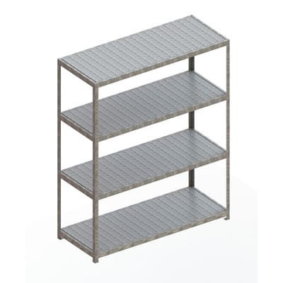 Meta Weitspannregal Speed Rack 2470 x 2000 x 800 mm verzinkt + 4 Fachebenen + Stahlpaneelen