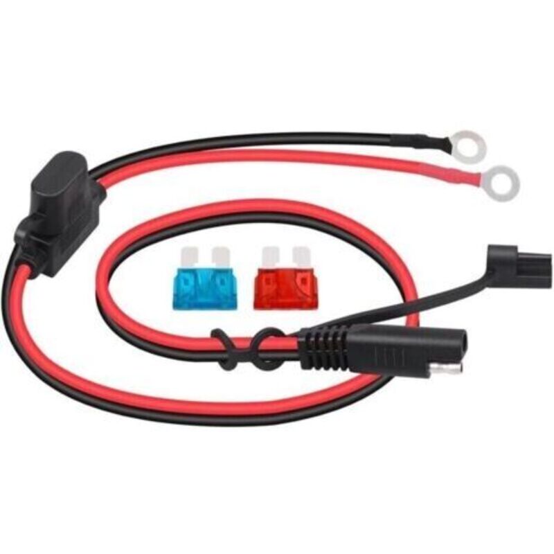 Connecteur Sae Pour Chargeur De Batterie De Moto - Câble De Charge Sae - Coupe Rapidement La Prise À La Borne 12 V - Convient Pour Charger Les Motos, Tracteurs, Voitures, Etc.