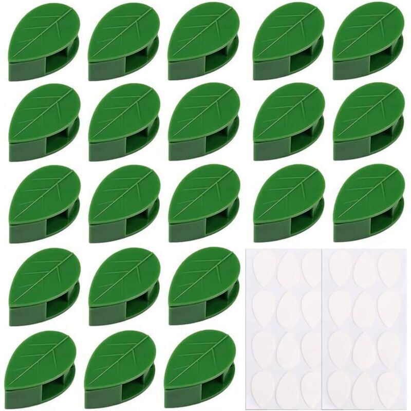 80 Pièces Clips Plantes Fixation De Plantes, Clip Plante Grimpante Mur, Clips Plantes Auto-adhésifs En Forme De Feuille, Clips De Support Pour Plantes Grimpantes Mur Jardinage Vignes Légumes