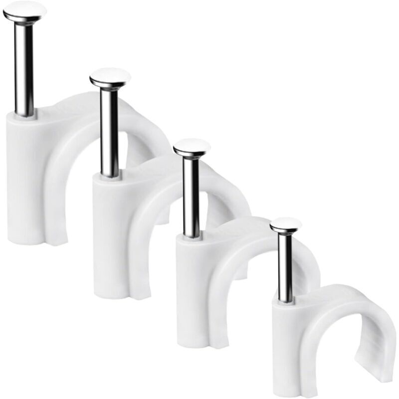 Lot De 100 Clips De Câble Ronds Solides Et Durables, Attache Câble, Range Câble, Fixation Câble Électrique, Clips Câble, Pour Ranger Les Câbles