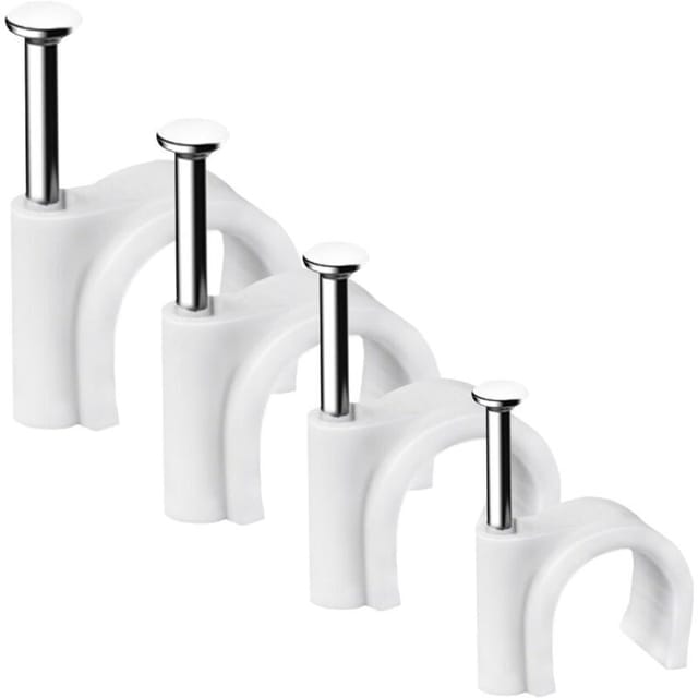 Lot De 100 Clips De Câble Ronds Solides Et Durables, Attache Câble, Range Câble, Fixation Câble Électrique, Clips Câble, Pour Ranger Les Câbles