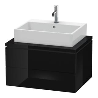 Duravit Waschtischunterschrank L-Cube 72x54,7cm, sw hgl, f Kons, 2 Schubkästen