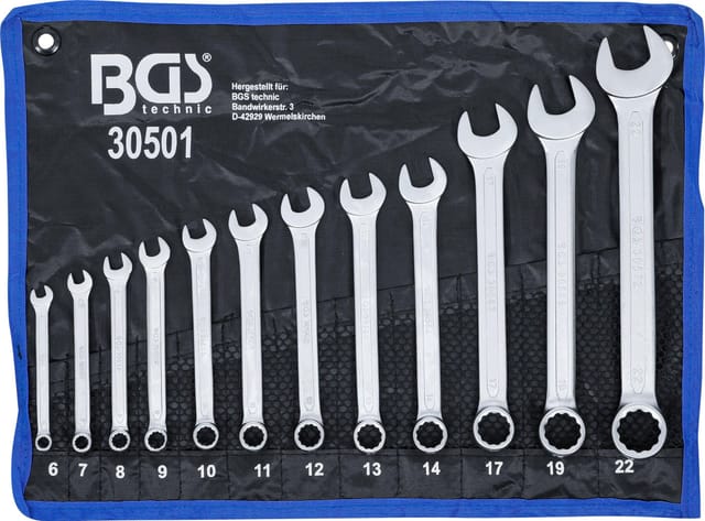 BGS Maul-Ringschlüssel-Satz 30501 SW 6 - 22 mm 12 teilig