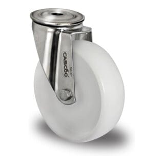 CASCOO Rückenlochlenkrolle ø 100 mm Serie N0N0 Gleitlager Edelstahl