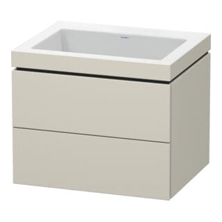 Duravit Waschtischunterschrank c-bonded L-Cube 60x48cm, o HL, Tau ma, 2 Schub., wandhängend