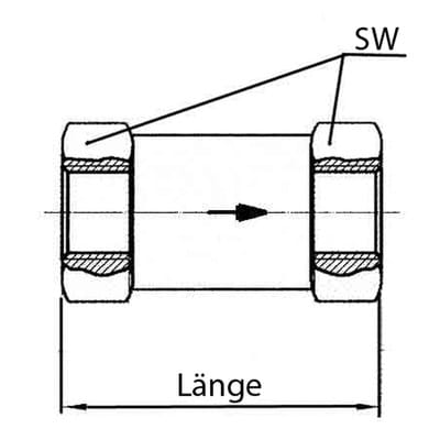 Riegler Rückschlagventil, Durchgangsform, MS, G 3/8 IG, 0,2 - 0,4 bar
