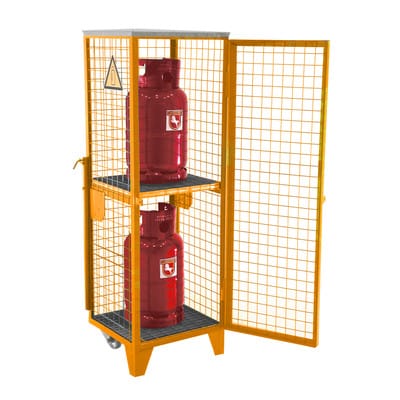 Bauer Südlohn Gasflaschen-Depot GFD-R 2, lackiert, Gelborange