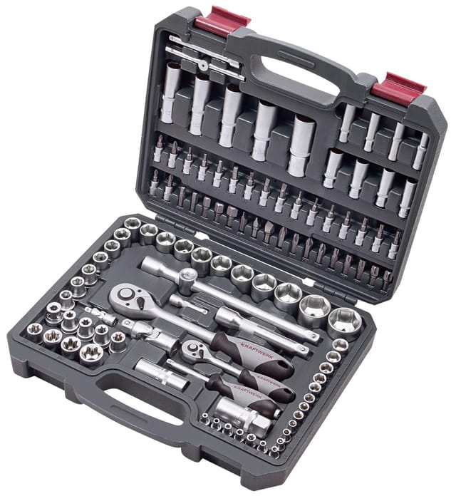 Kraftwerk Steckschlüssel-Satz, Basic, 1/4"+1/2", 105-tlg.