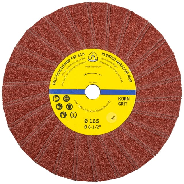 Klingspor FSR 618 Schleifmopräder, 165 x 14 mm Korn 120 Einreihig 2 Lamellen pro Paket