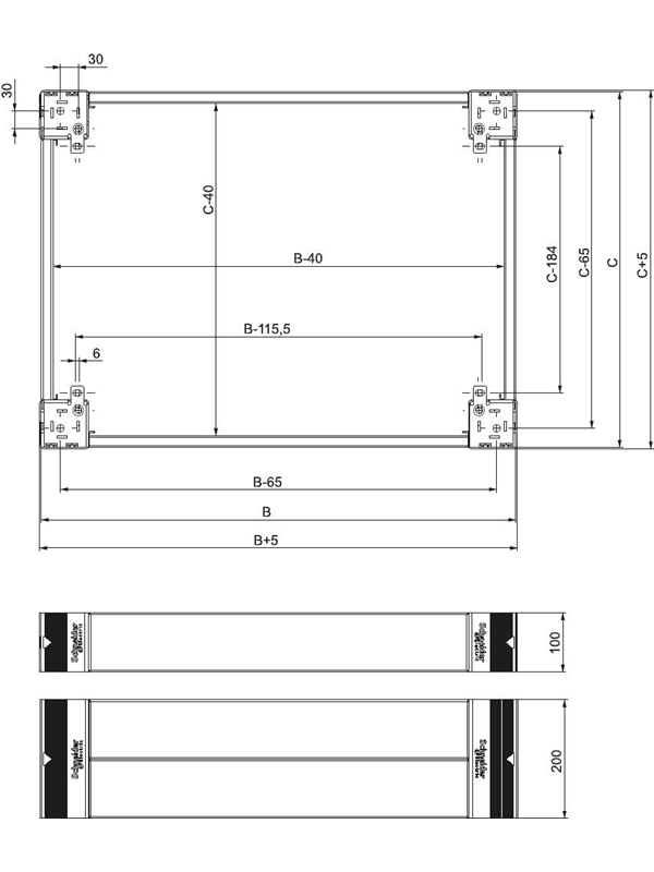Schneider Electric Sockel 100mm Seitenteile NSYSPS4100