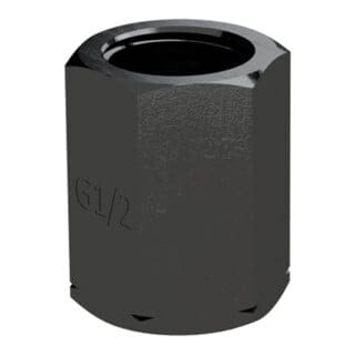 Riegler Spannmuffe, G 1/2, nach DIN 16283, 6-kant, Stahl brüniert