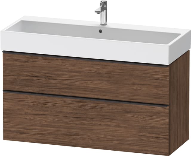 Duravit Waschtischunterschrank D-Neo 118,4x44,2cm, sw/Nuss d, 1 Kast, 1 Ausz.