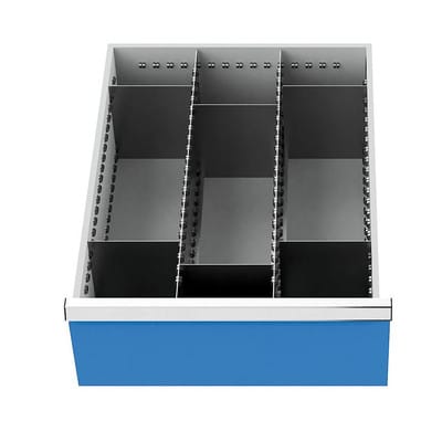 Bedrunka+Hirth Schubladeneinsatz Serie 500 Mittelfachschienen mit Trennwänden Für 200 mm Fronten
