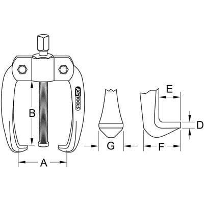 KS Tools Universal-Abzieher 2-armig, 10-70mm