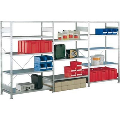 Schulte Anbauregal Steckregal MULTIplus250 2000 x 1300 x 300 mm 5 Fachböden Kreuzstrebe verzinkt