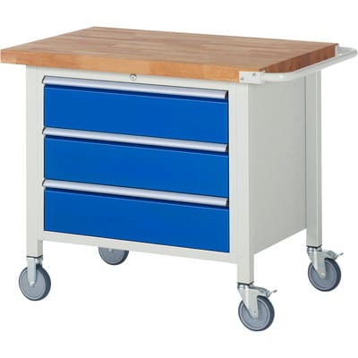 Rau Fahrbare Werkbank 8257, B1000xT700xH880mm, 3x Schublade-TA