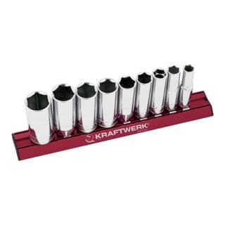 Kraftwerk Zoll-Stecknusssatz lang MAGALU 3/8", 9-tlg.