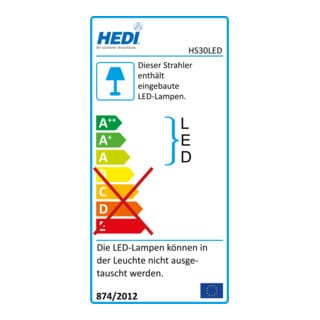 HEDI LED-Strahler ''Comfort'' im Tragegestell, 30 Watt