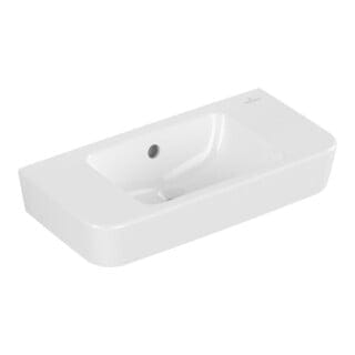 V&B Handwaschbecken O.NOVO Compact 50x25cm, m Überlauf, ohne Hahnloch, weiß