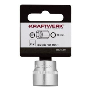 Kraftwerk BASIC LINE 3/8" Steckschlüsseleinsatz 20 mm mit Hänger