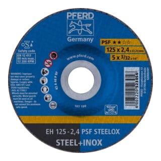 PFERD TOOLS Trennscheibe EH 125x2,4x22,23 mm gekröpft Universallinie PSF STEELOX für Stahl/Edelstahl