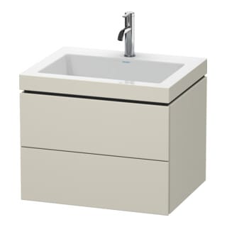 Duravit Waschtischunterschrank c-bonded L-Cube 60 x48cm, 1 HL, Tau ma, 2 Schub., wandhängend