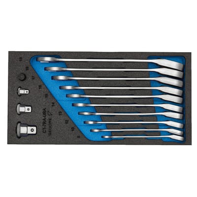Gedore 1500 CT1-7 URA Satz Maulschlüssel m. Ringratsche umschaltbar in Check-Tool-Modul