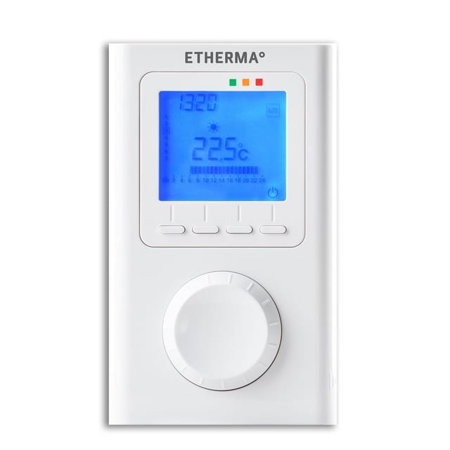 Etherma Funk-Raumthermostat mit Uhr, LCD-Anzeige ET-14A