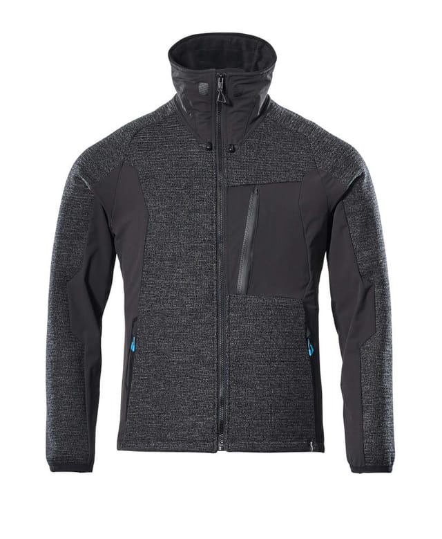 Mascot Jacke, Strick, mit Membran Strickjacke Größe M, Schwarz-meliert/Schwarz