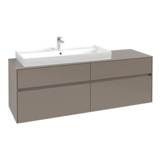 V&B Waschtischunterschrank Collaro 160x54,8x50cm, WT l, m LED, Mar bl.