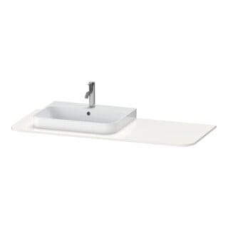 Duravit Waschtisch-Konsole Happy D.2 Plus 130x55cm, m 1 Ausschn, Beck. li, we hgl