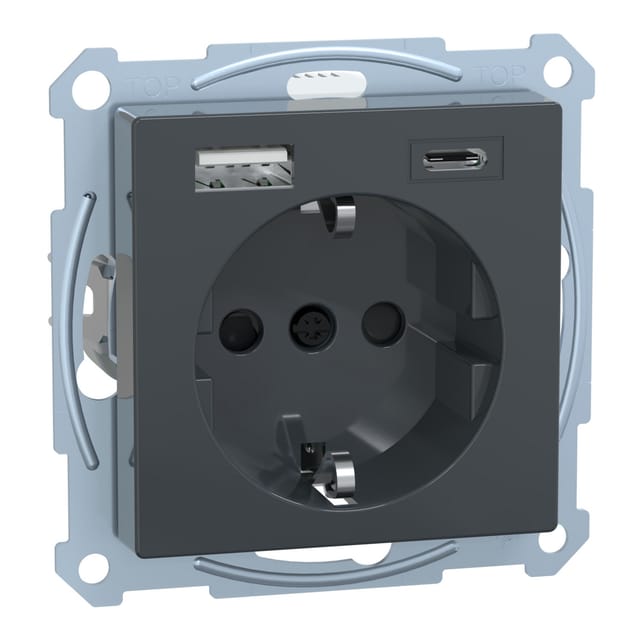 Merten Schuko Steckdose mit USB Ladegerät MEG2367-0414
