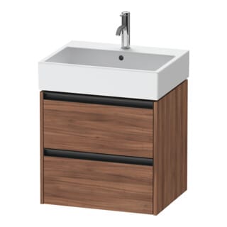 Duravit Waschtischunterschrank Ketho.2 58,4x46cm, Nussb Nat, 2 Schub., wandhängend