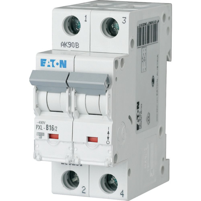 Eaton LS-Schalter m.Beschrift. B 16A, 2p PXL-B16/2