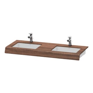 Duravit Waschtisch-Konsole DuraStyle 80-200x55x10cm, 2 Ausschn, Nussb dunkel